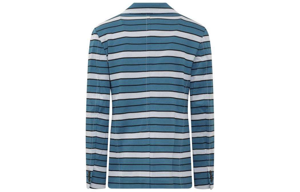 Lookbook 마르니 SS22 블루 스트라이프 버튼업 긴팔 블레이저. GUMU0082U0UTN893STN99