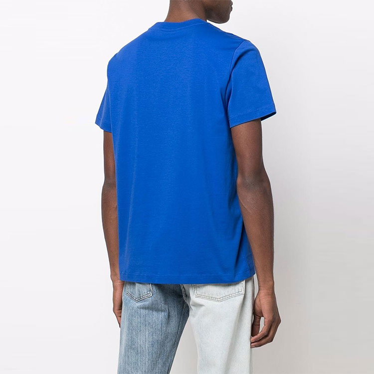 Shop 마르니 SS22 로고 프린트 블루 반팔 티셔츠. HUMU0170X1-UTCZ57-00B55