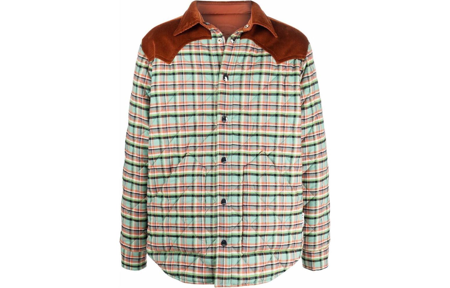 MARNI SS22  Reversible Plaid Long Sleeve Button-Up Jacket. JUMU0115QW-UTC094-CHV32