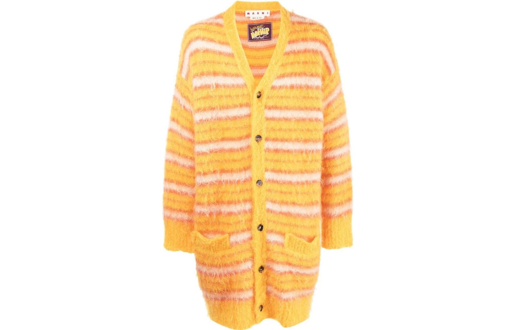 MARNI SS22  Striped Knit Sweater Orange Yellow CDMG0072Q0UFU121RGY56