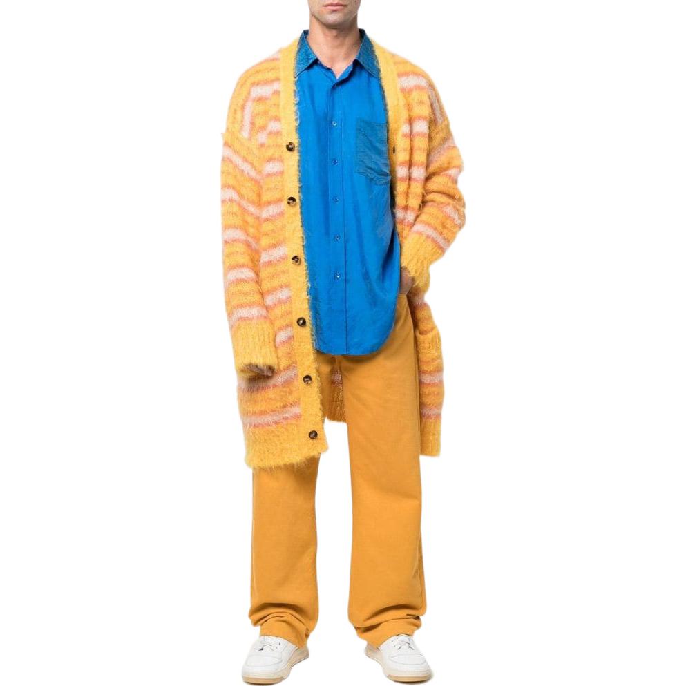 Lookbook マルニ SS22 ストライプ ニットセーター オレンジ イエロー CDMG0072Q0UFU121RGY56