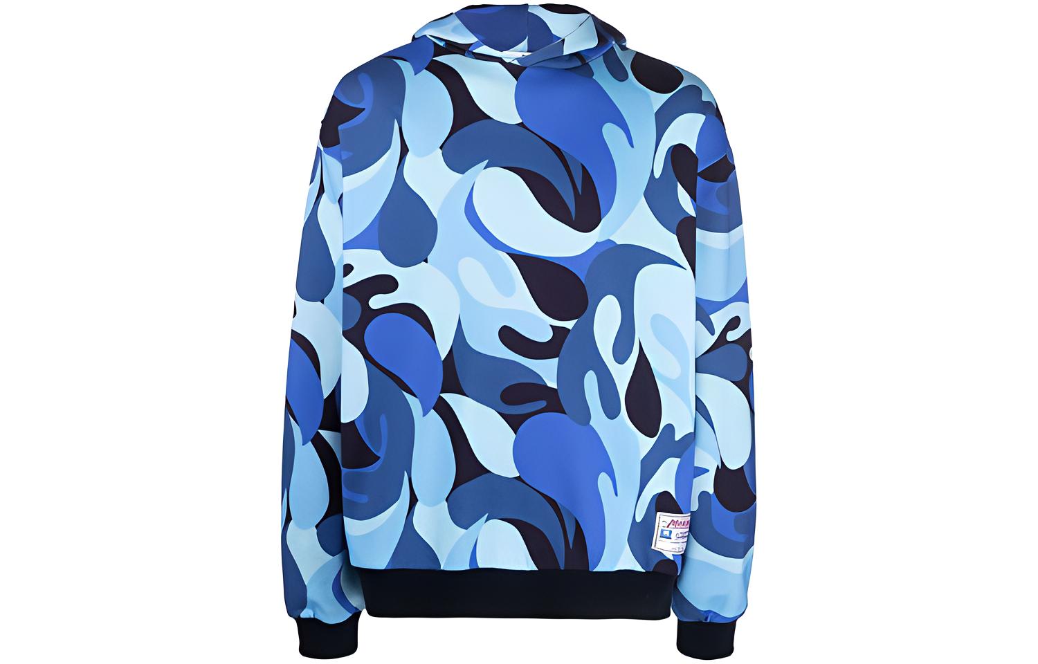 Marni SS22 Abstract Camouflage Sweatshirt Blue for Men FUMU0067QX-UTC136-CAB19
