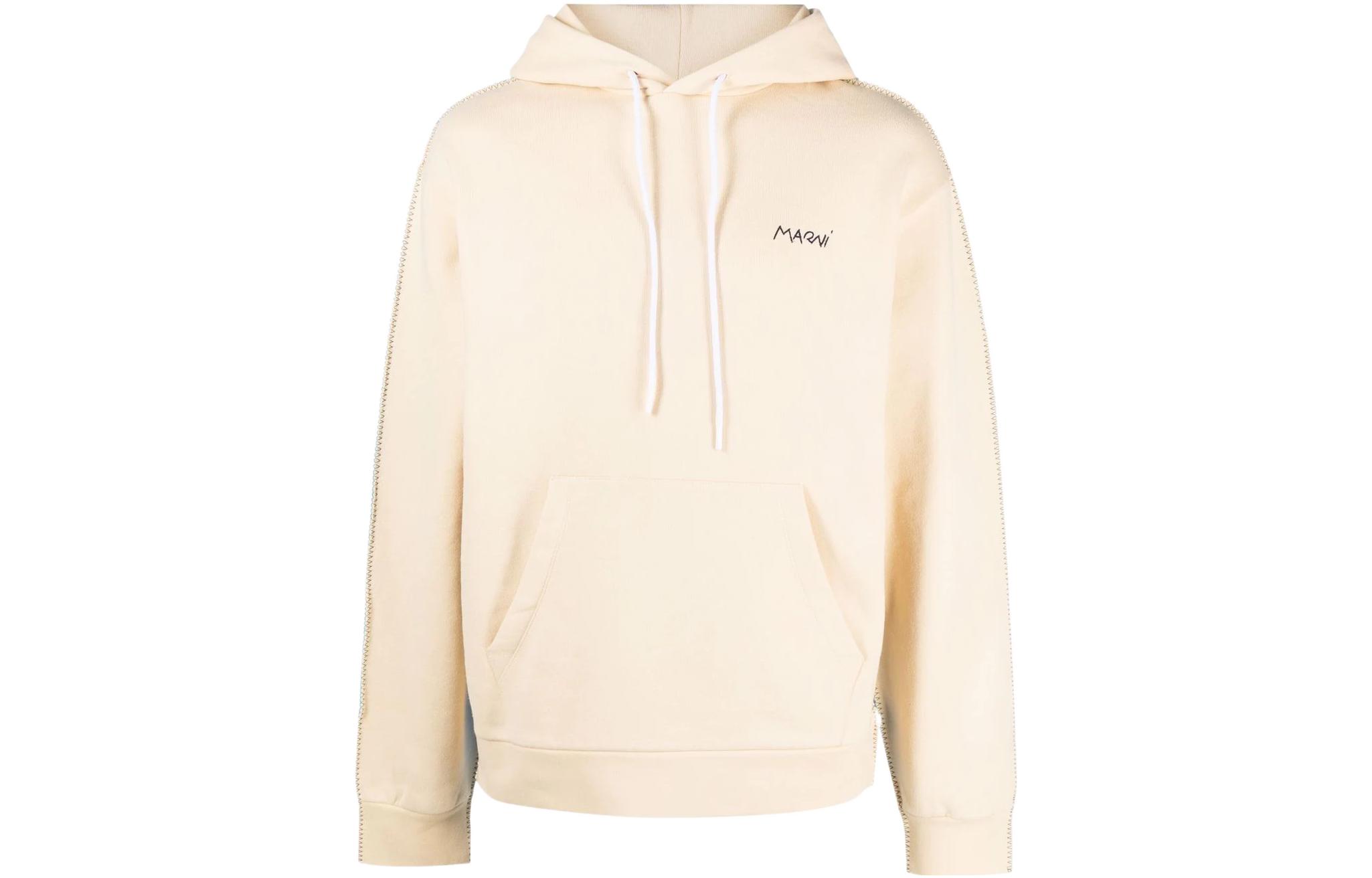 MARNI SS22 Black Hoodie with Printed Logo Menswear USCS75-FUMU0067P2-VFR21