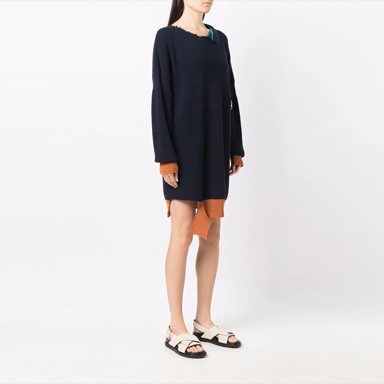 Purchase MARNI SS22 藍色復古感長袖毛線連身裙 ABMD0111Q0-UFC316-00B81