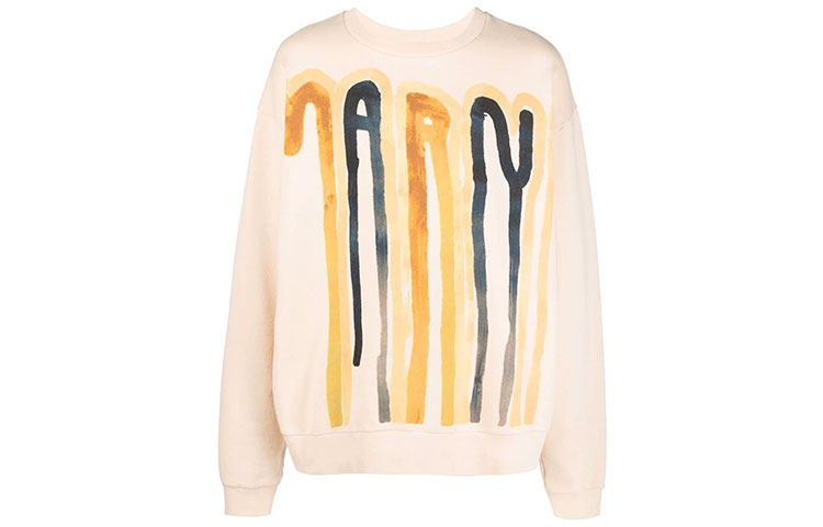 MARNI SS22 Graffiti Stripe Print Sweatshirt Mens Light Brown FUMU0074P6-USCT03-DLB59