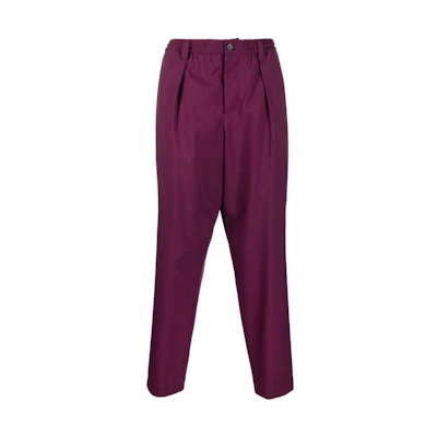 MARNI SS22 Solid Color Straight-Leg Ankle-Length Pants Purple Casual. PUMU0017U1TW83900C62