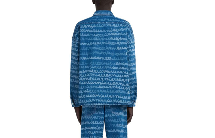 Lookbook MARNI 2023春夏 蓝色图案长袖衬衫 CUJU0061A0-USCU90-MMB60