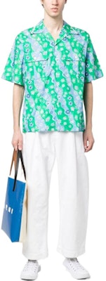 MARNI SS23 Green Floral Print Short Sleeve Button-Up Shirt CUMU0266A8-UTC234-SFV62 Lookbook MARNI SS23 Green Floral Print Short Sleeve Button-Up Shirt CUMU0266A8-UTC234-SFV62