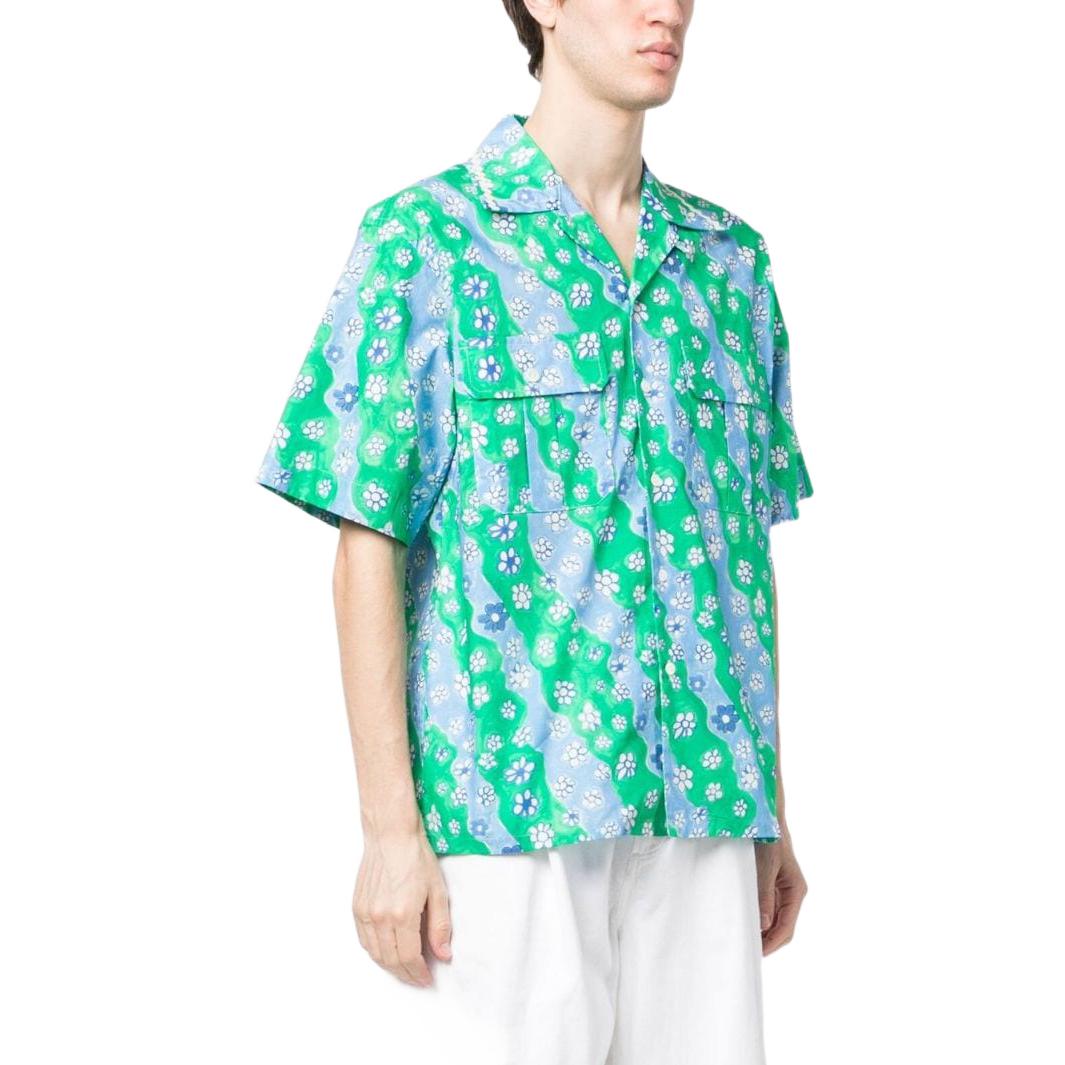 Purchase MARNI SS23 グリーンフローラルプリント半袖ボタンアップシャツ CUMU0266A8-UTC234-SFV62