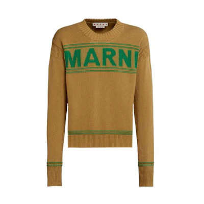 MARNI SS23 Yellow Crewneck Patchwork Knit Sweater GCMG0293Q0-UFC400-00V24