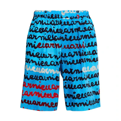 MARNI SS23 Blue Patterned Relaxed Fit Elastic Waist Shorts for Men PUMU0049A2-UTC232-MAB38