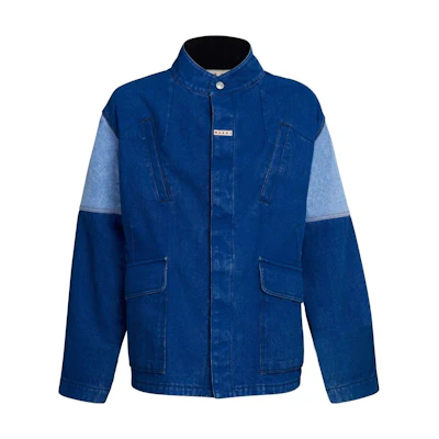 MARNI SS23 Color-Block Single-Breasted Stand Collar Jacket Men’s Blue JUJU0035QX-USCU83-BDB60