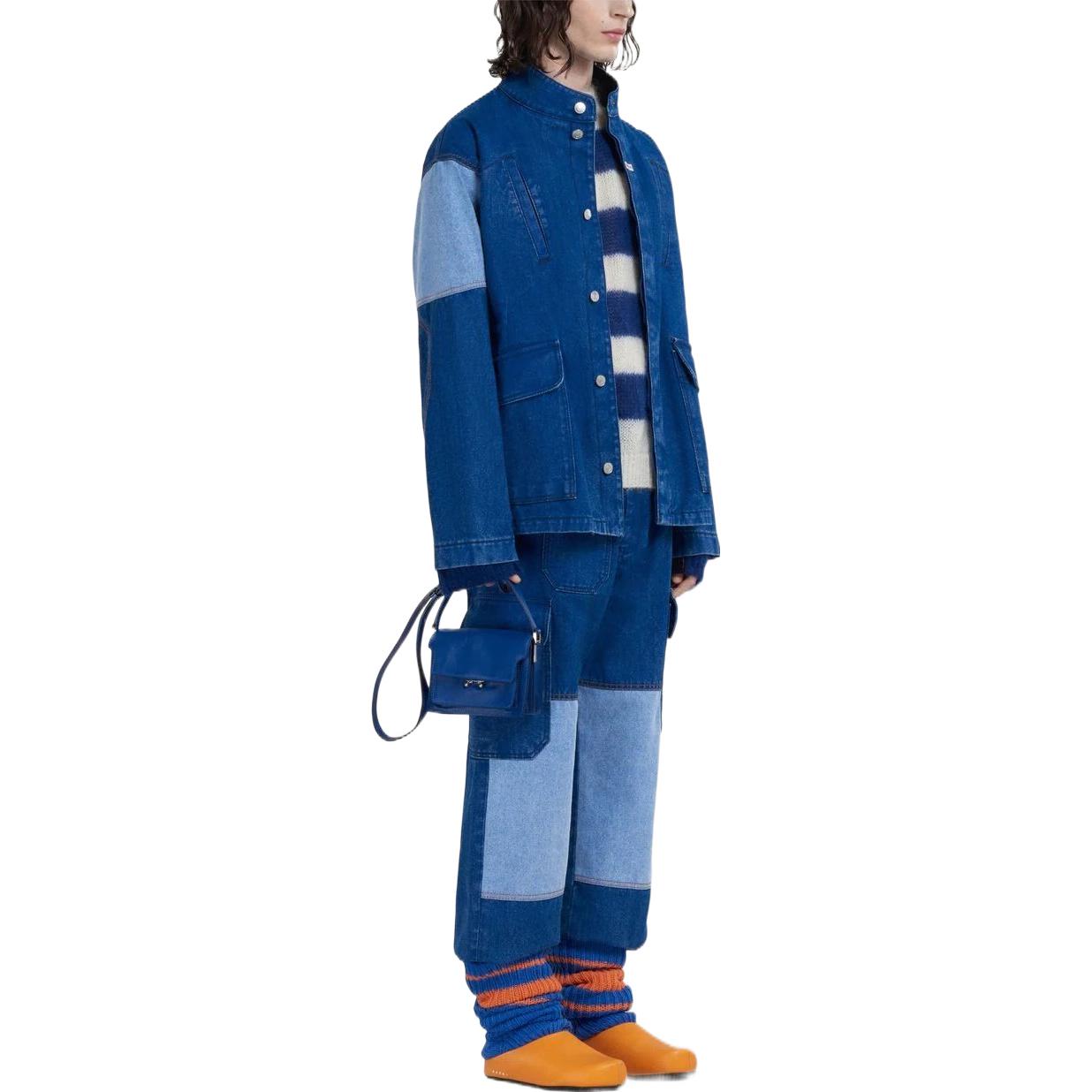 Purchase 마르니 SS23 컬러블록 스탠드 칼라 싱글브레스트 자켓 남성 블루 JUJU0035QX-USCU83-BDB60