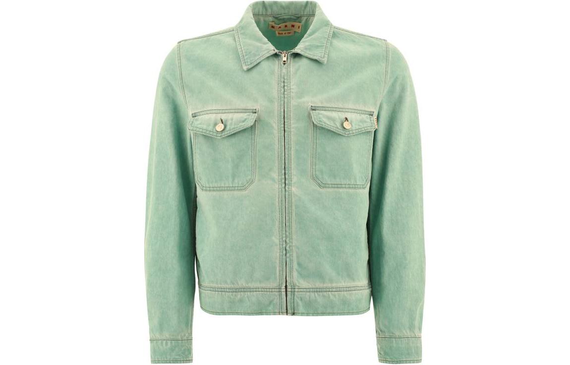 MARNI SS23 Gold Yellow Floral Print Single-Breasted Jacket Men’s Long Sleeve JKMA031289-UTX001-MFY70