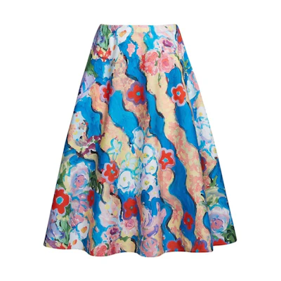 MARNI SS23 Floral High-Waisted Midi Skirt. GOMA0527A0-UTC229-JUB44