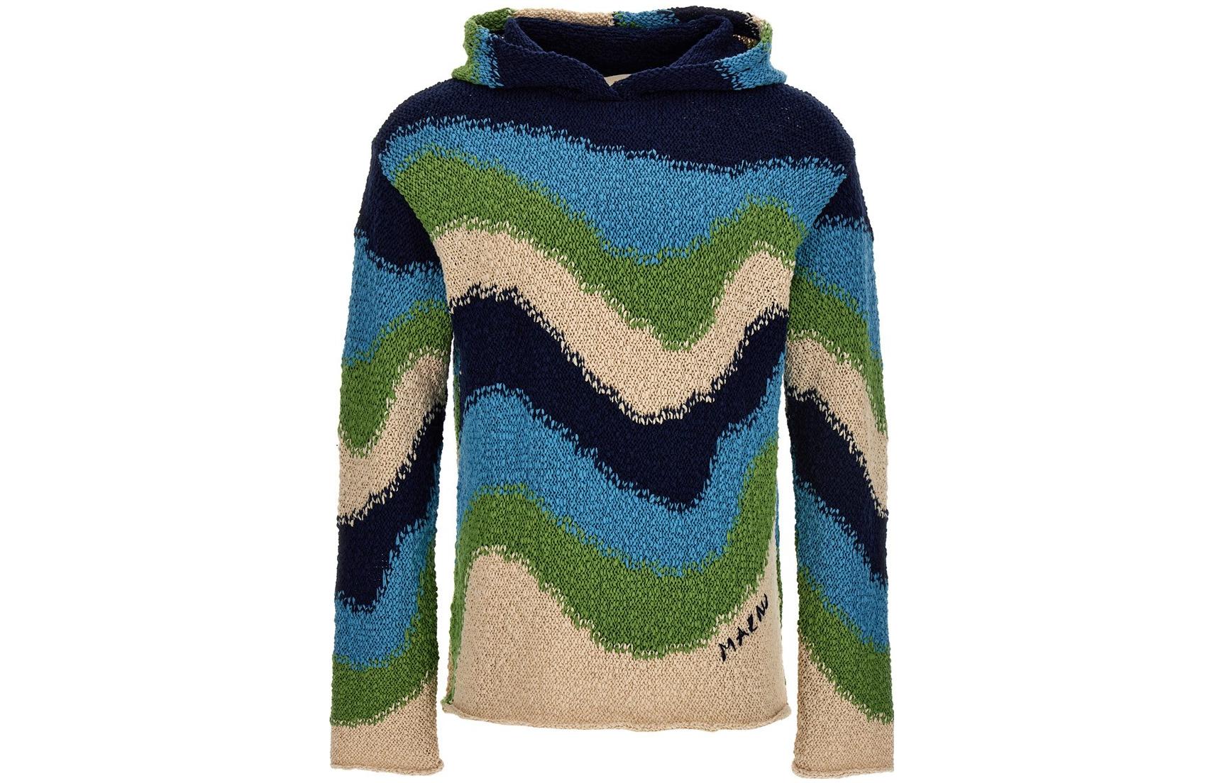 Marni SS23 Navy Blue Logo Patch Button-Up Baseball Bomber Jacket Unisex JUMU0138LN-UTP718-00B81