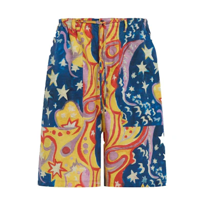 MARNI SS23 Pattern Printed Knee-Length Shorts Men’s Blue PUMU0229A0-UTC259-GPB56