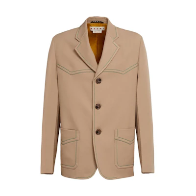 MARNI SS23 Solid Color Hoodie Jacket Brown Sugar Tone JUMU0148U0UTA117