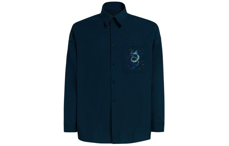 MARNI SS24  Black Dragon Year Edition Long-Sleeve Shirt. CUMU0061S1TW83900B99