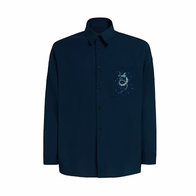 MARNI SS24 Black Dragon Year Edition Long-Sleeve Shirt. CUMU0061S1TW83900B99