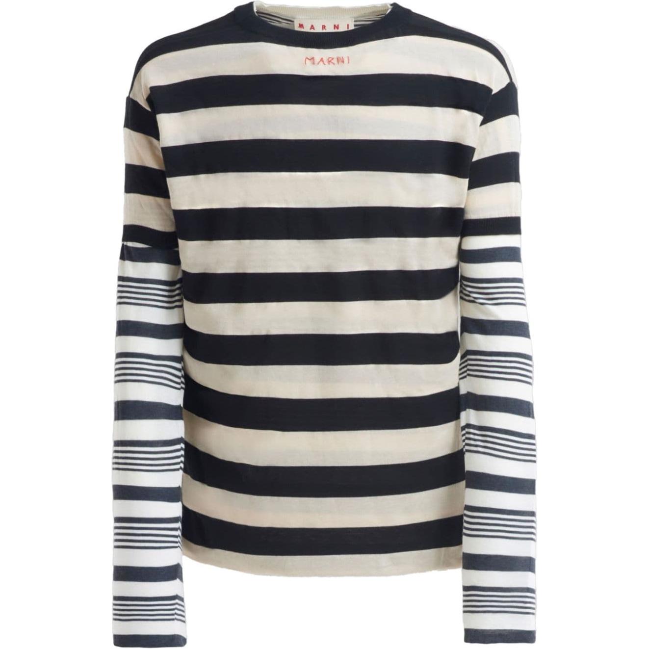 Marni Striped Red Hoodie with Kangaroo Pocket for Men FUMU0073X1UTC321STB94