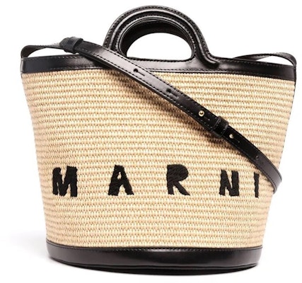 Marni Tropicalia Tas Ember Kecil Netral/Hitam Buy Marni Tropicalia Tas Ember Kecil Netral/Hitam