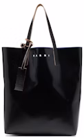 Marni Two Tone Logo Print Tote Bag Blue/Black Marni Two Tone Logo Print Tote Bag Blue/Black