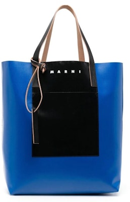 Tas Jinjing Marni Dua Warna dengan Logo Royal Biru/Hitam Buy Tas Jinjing Marni Dua Warna dengan Logo Royal Biru/Hitam
