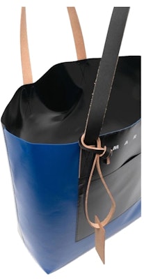 Tas Jinjing Marni Dua Warna dengan Logo Royal Biru/Hitam Lookbook Tas Jinjing Marni Dua Warna dengan Logo Royal Biru/Hitam