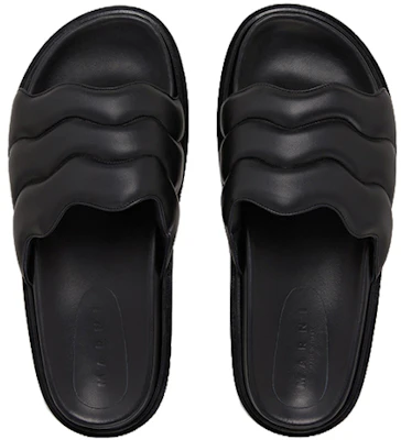 MARNI 皮革 波浪形 露趾 時尚涼鞋 男款 黑色 Shop MARNI 皮革 波浪形 露趾 時尚涼鞋 男款 黑色
