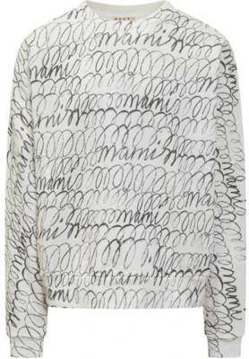 Marni White Crewneck Pullover Sweatshirt with Front Graphic Print POIZON24062190 Buy Marni White Crewneck Pullover Sweatshirt with Front Graphic Print POIZON24062190