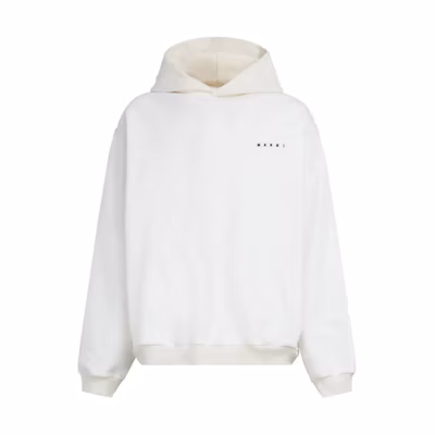MARNI White Hoodie with Letter Print and Drop-Shoulder Design FUMU0067PIUSCW20FWW02