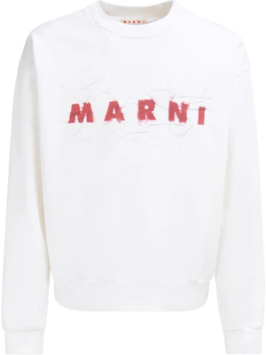 MARNI White Logo Print Crewneck Long-Sleeve Sweatshirt FUMU0074PPUSCW96-WHITE Buy MARNI White Logo Print Crewneck Long-Sleeve Sweatshirt FUMU0074PPUSCW96-WHITE