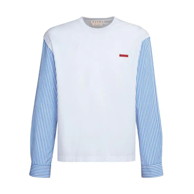 Marni White Sweatshirt with Letter Print and Crew Neck Design USCV85FUMU-0074PC-BEW03