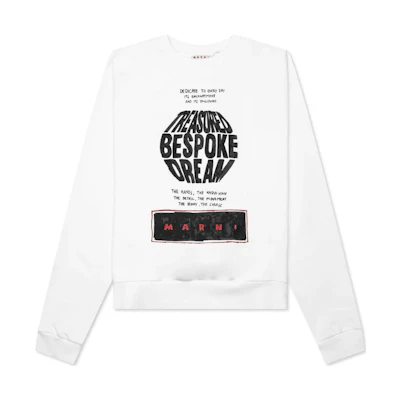 Marni White Zip-Up Jacket with Stand Collar and Badge Patch Design JUMU0155UX-UTC311-00W01