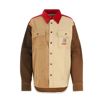 MARNI Carhartt WIP Unisex Logo Patchwork Single-Breasted Khaki Jacket. CAMA031301UTX00400M37