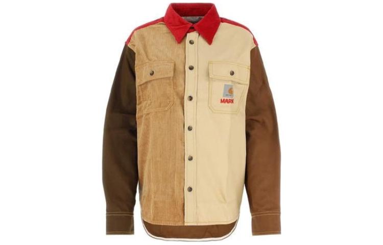 MARNI Carhartt WIP Unisex Logo Patchwork Single-Breasted Khaki Jacket. CAMA031301UTX00400M37 圖 2