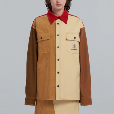 MARNI x Carhartt WIP 男女同款標誌拼接單排扣卡其外套 CAMA031301UTX00400M37 Lookbook MARNI x Carhartt WIP 男女同款標誌拼接單排扣卡其外套 CAMA031301UTX00400M37