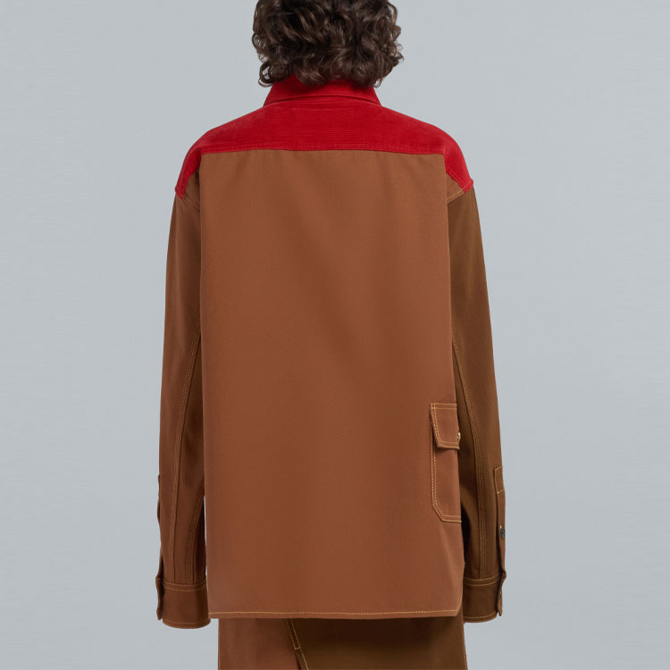 MARNI Carhartt WIP Unisex Logo Patchwork Single-Breasted Khaki Jacket. CAMA031301UTX00400M37 圖 4