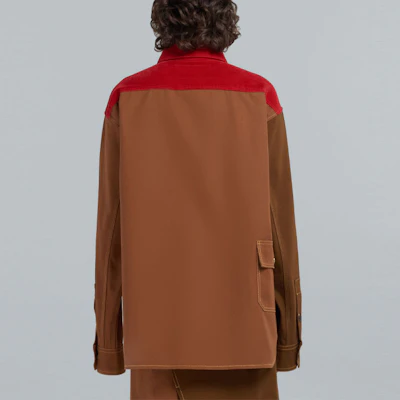MARNI x Carhartt WIP 男女同款標誌拼接單排扣卡其外套 CAMA031301UTX00400M37 Shop MARNI x Carhartt WIP 男女同款標誌拼接單排扣卡其外套 CAMA031301UTX00400M37