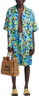 MARNI x No Vacancy Inn SS23 Floral Print Loose Fit Shorts Multicolor. PUMU0229A1-UTL003-CFB39 Details for MARNI x No Vacancy Inn SS23 Floral Print Loose Fit Shorts Multicolor. PUMU0229A1-UTL003-CFB39