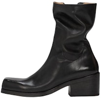 Marsèll Cassello 'Black Square-Toe Leather Ankle Boot' MM4340193666 Marsèll Cassello 'Black Square-Toe Leather Ankle Boot' MM4340193666