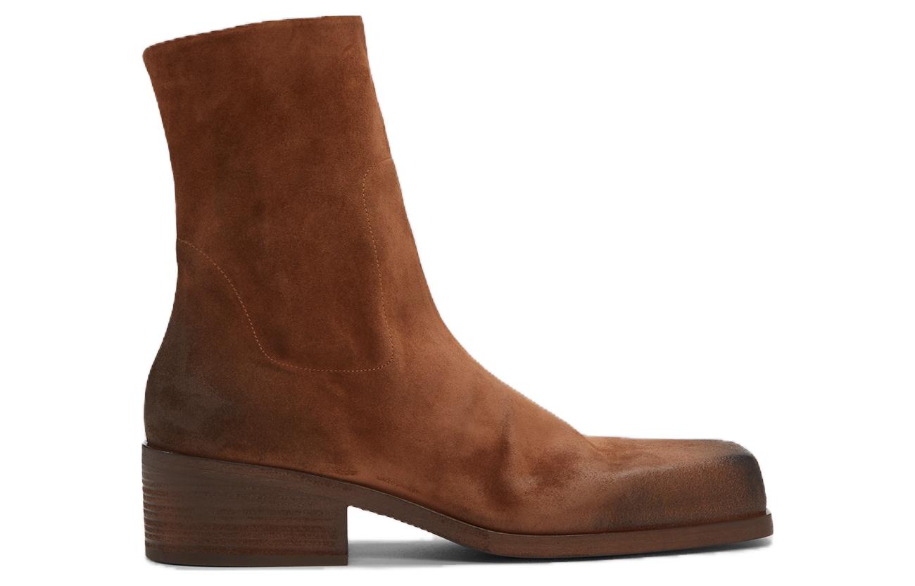 Marsèll Cassello 'Brown Suede Zippered Square Toe Boots' 圖 2
