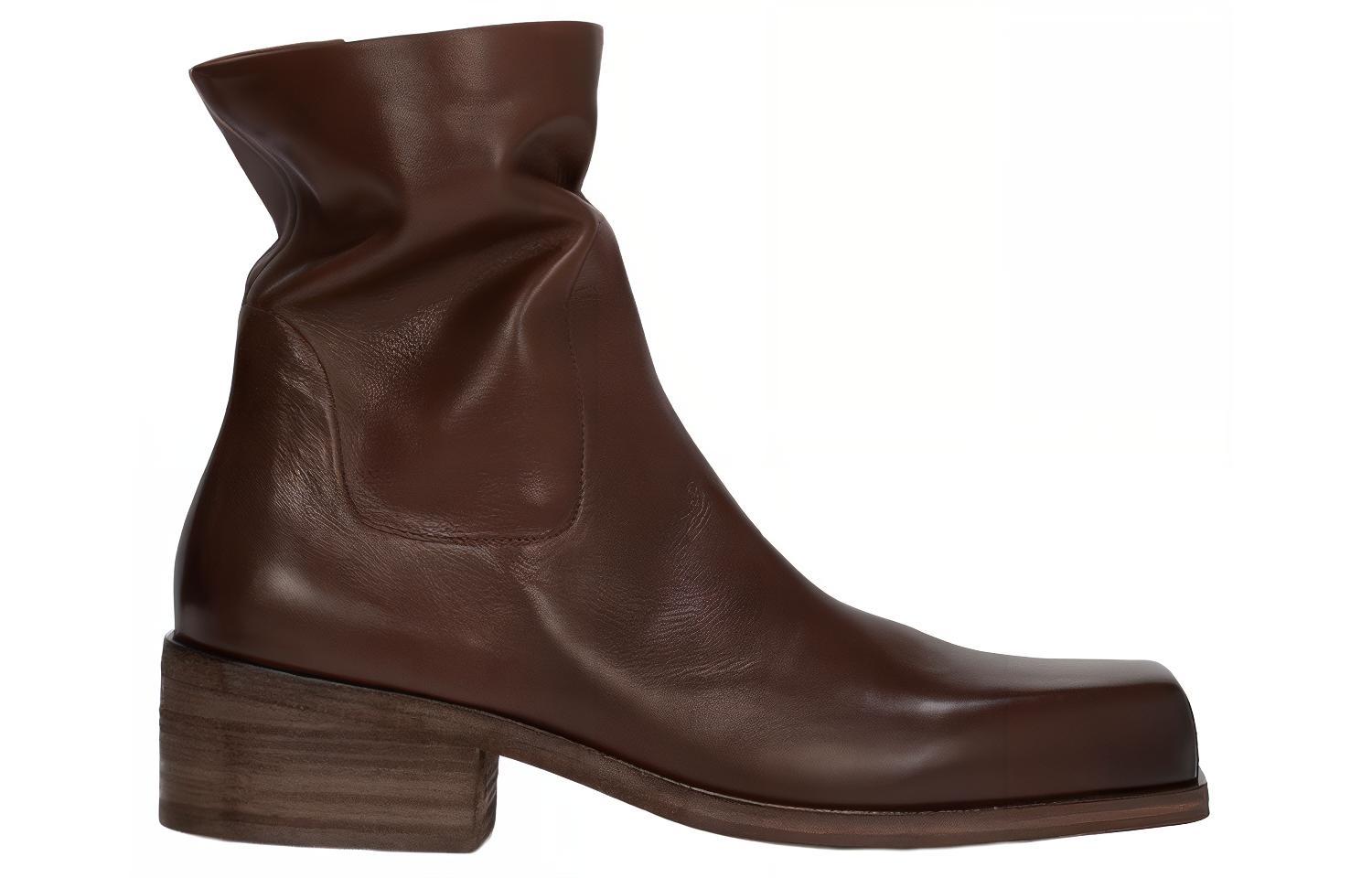 Order Marsèll Cassello 深棕色方头皮革短靴 MM4340169445