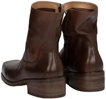 Marsèll Cassello Sepatu Boot Kulit Coklat Tua Persegi Pergelangan Kaki MM4340169445 Shop Marsèll Cassello Sepatu Boot Kulit Coklat Tua Persegi Pergelangan Kaki MM4340169445