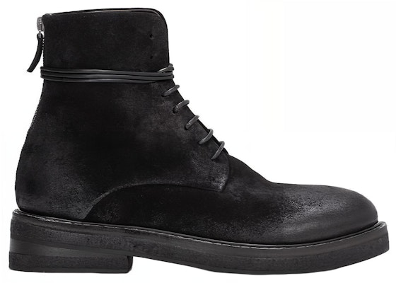 Marsèll Sepatu Boot Tinggi Tali 'Suede Hitam' MM2961166666 Order Marsèll Sepatu Boot Tinggi Tali 'Suede Hitam' MM2961166666