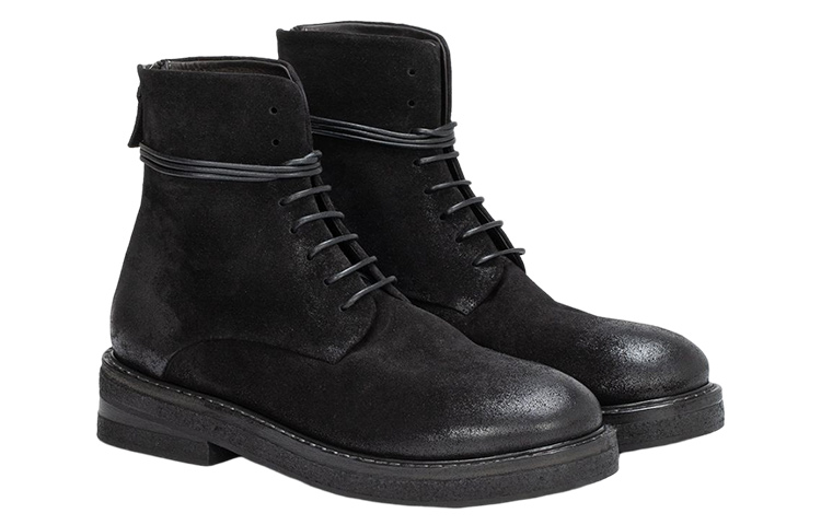 Lookbook Marsèll Sepatu Boot Tinggi Tali 'Suede Hitam' MM2961166666