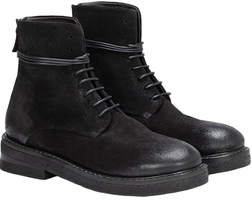 Marsèll Sepatu Boot Tinggi Tali 'Suede Hitam' MM2961166666 Lookbook Marsèll Sepatu Boot Tinggi Tali 'Suede Hitam' MM2961166666