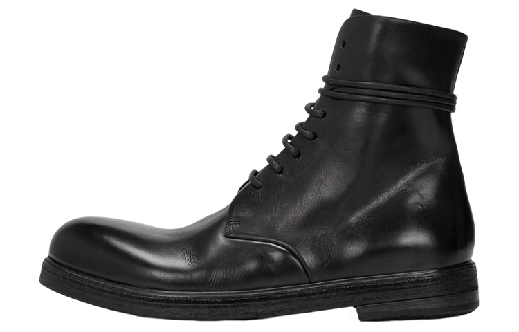 Marsèll Lace-Up Ankle Boots 'Black Leather Fashion'