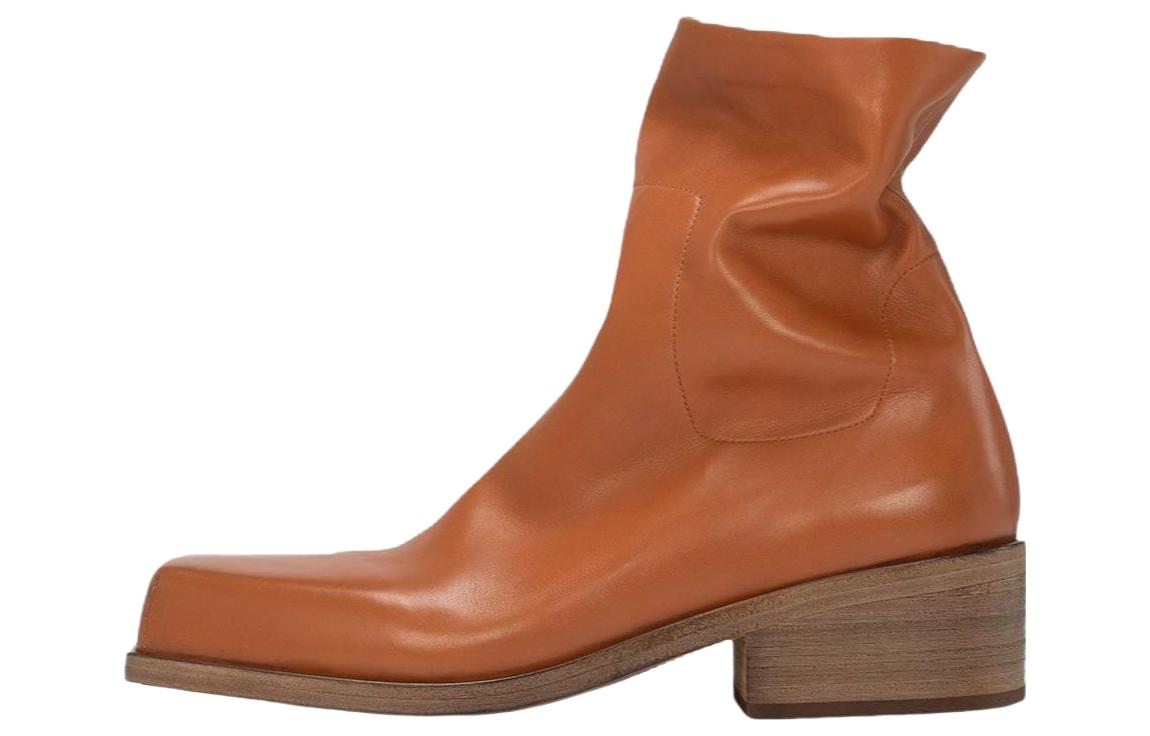 Marsèll Leather Ankle Boots 'Brown' 'Simple Fashion Square Toe'